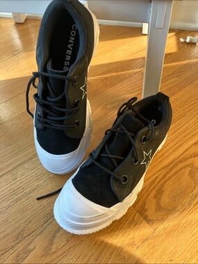Converse Black and White Platform Star Sneakers